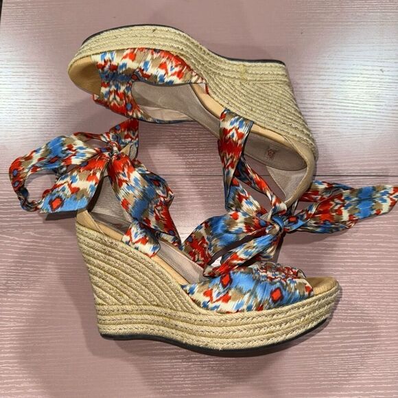 UGG Women's 9.5 Santorini Lucianna Platform Wedge Espadrille Sandals Boho Beach - Picture 1 of 9